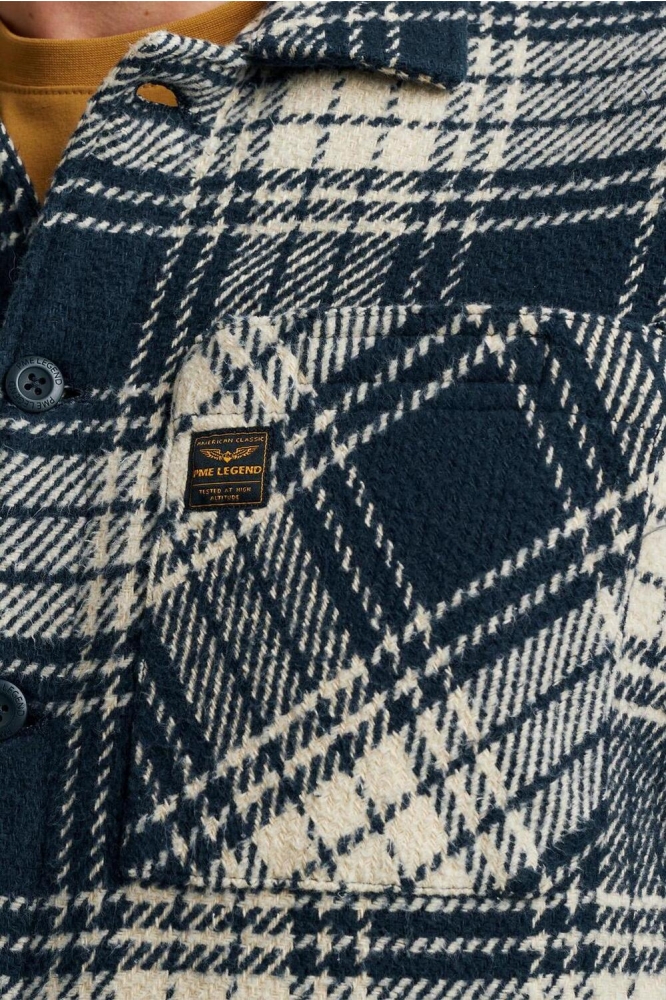 PME legend blauwe heren overhemd | Close up