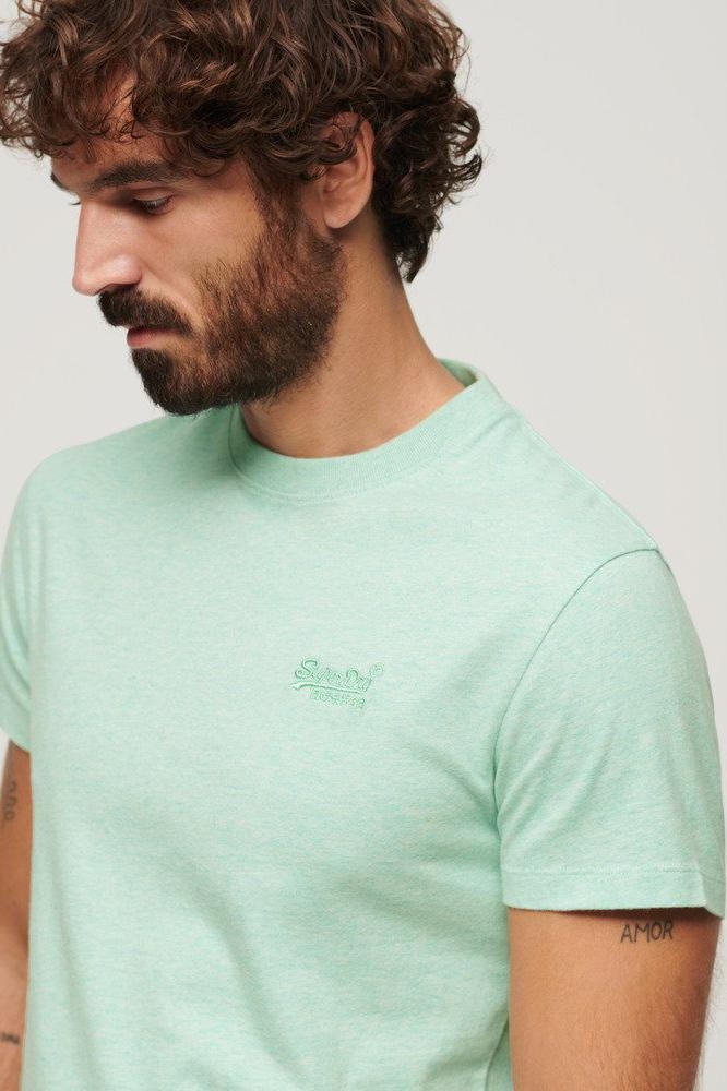 Superdry groene heren t-shirt | Close up