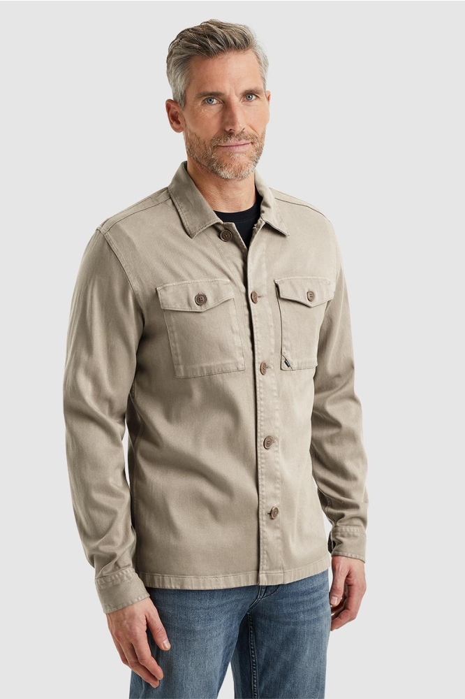 Vanguard beige heren overhemd | Model vooraanzicht