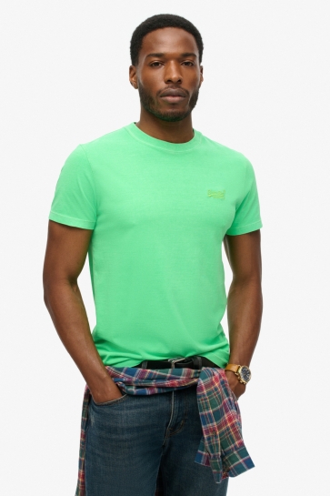 Superdry T-shirt ESSENTIAL LOGO EMB NEON TEE M1012065A DRY FLURO LIME