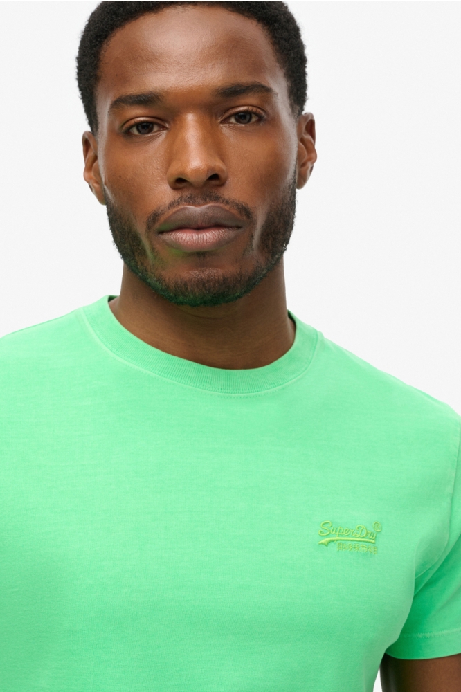 Superdry groene heren t-shirt | Close up