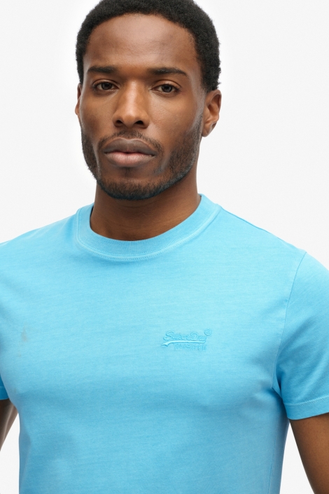 Superdry blauwe heren t-shirt | Close up