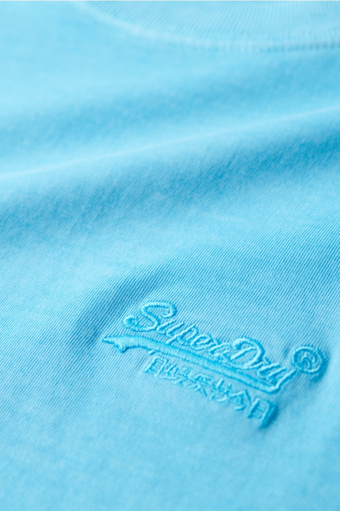 Superdry blauwe heren t-shirt | Close up