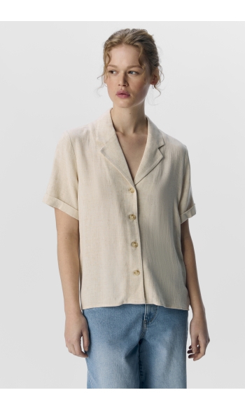 OBJSANNE S/S RE SHIRT NOOS 23045709 SANDSHELL