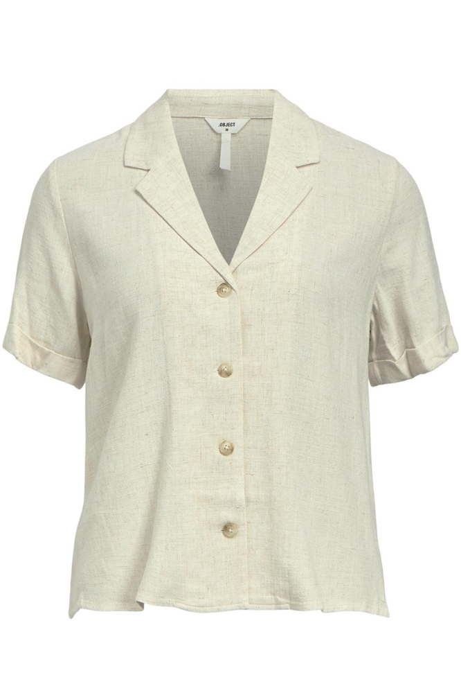 Object beige dames blouse | Vooraanzicht