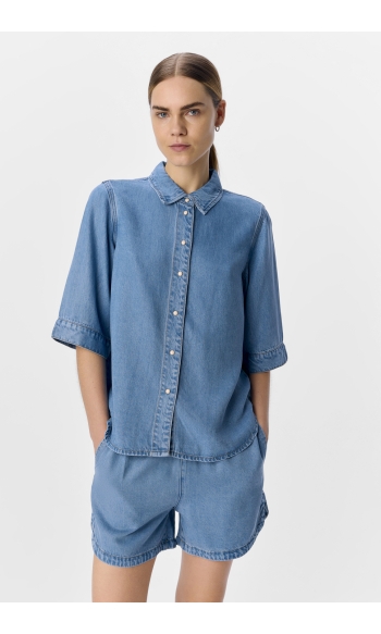 OBJFRAME 2/4 RE DENIM TOP NOOS 23046164 LIGHT BLUE DENIM
