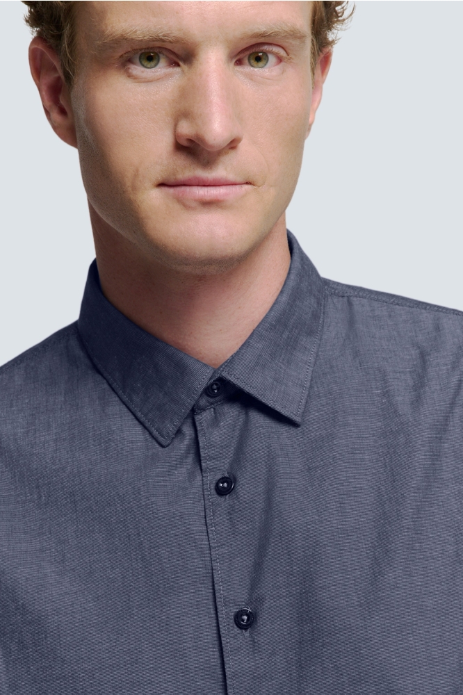 NO-EXCESS blauwe heren overhemd | Close up
