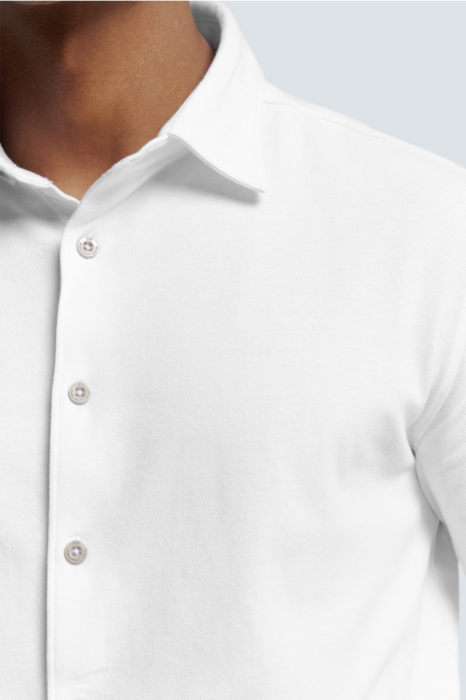 NO-EXCESS witte heren overhemd | Close up