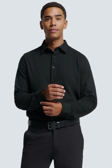 NO-EXCESS TIJDLOZE BASIC PIQUE SHIRT N4186 020 BLACK
