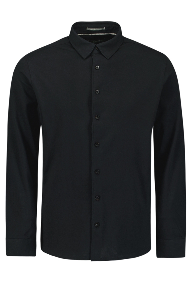 NO-EXCESS zwarte heren overhemd | Vooraanzicht