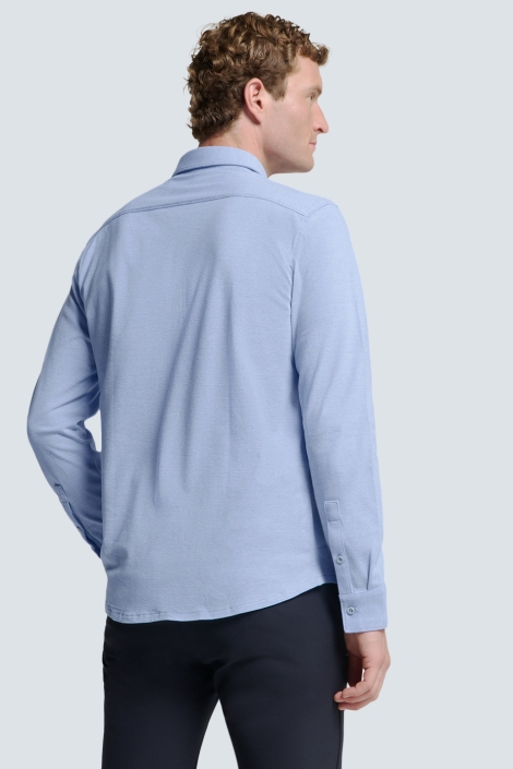 NO-EXCESS blauwe heren overhemd | Model achteraanzicht