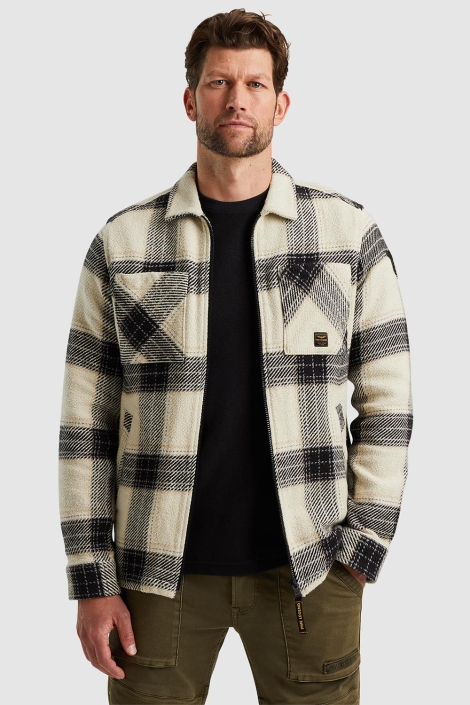 PME legend beige heren overhemd | Model vooraanzicht