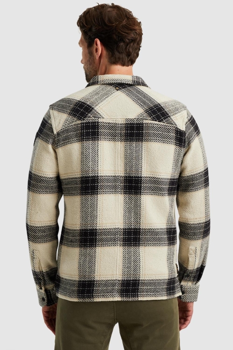 PME legend beige heren overhemd | Model achteraanzicht