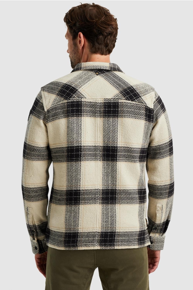 PME legend beige heren overhemd | Model achteraanzicht