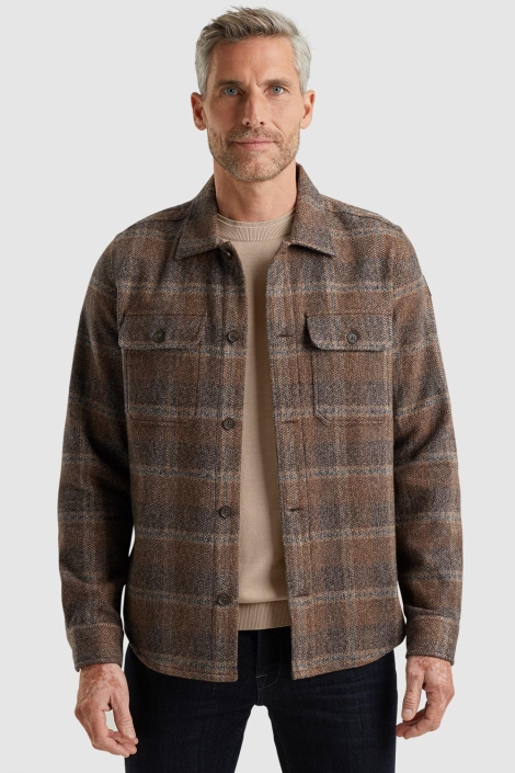 Vanguard bruine heren overhemd | Model vooraanzicht