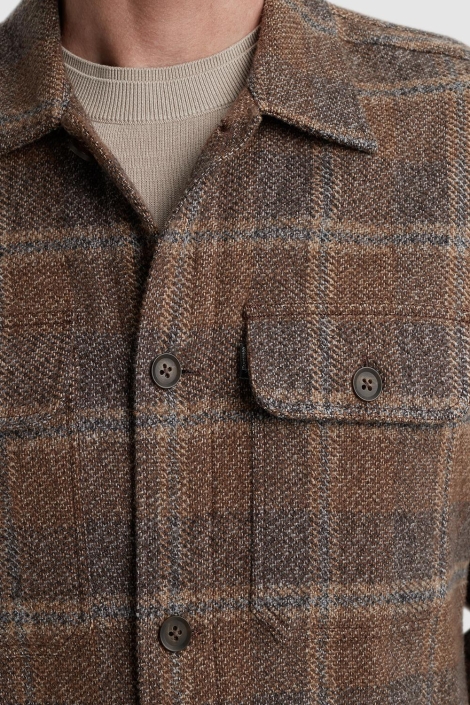 Vanguard bruine heren overhemd | Close up