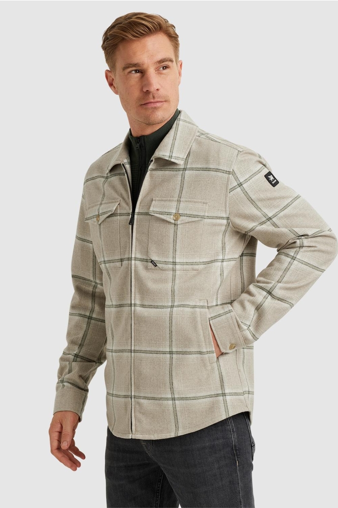 Vanguard beige heren overhemd | Model vooraanzicht