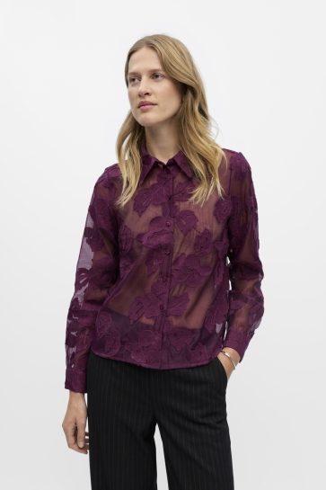Object Blouse OBJTYLA L/S RE SHIRT CC3 23046960 Mauve Wine