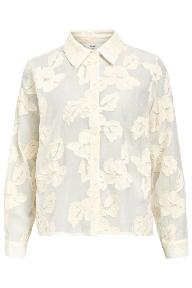 Object beige dames blouse | Vooraanzicht
