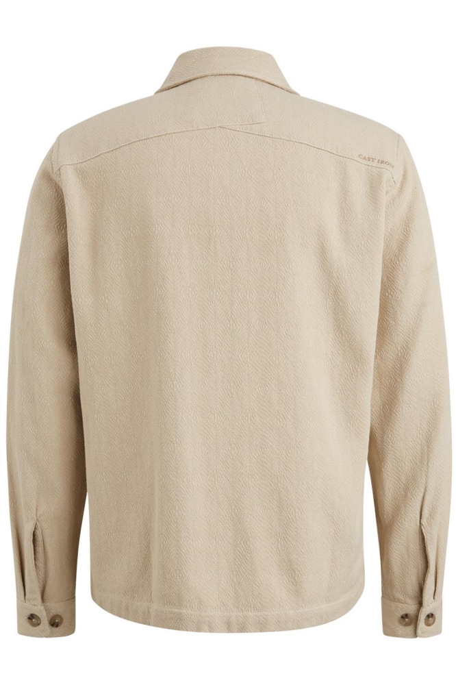 Cast Iron ecru heren overhemd | Achteraanzicht