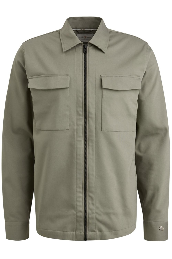 Cast Iron groene heren overhemd | Vooraanzicht