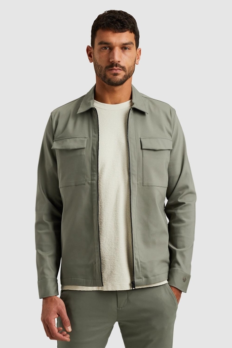 Cast Iron groene heren overhemd | Model vooraanzicht