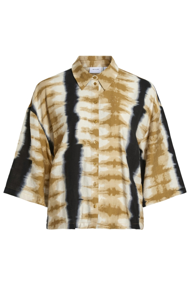 Vila beige dames blouse | Vooraanzicht