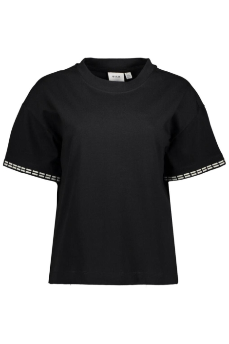 Vila zwarte dames t-shirt | Vooraanzicht