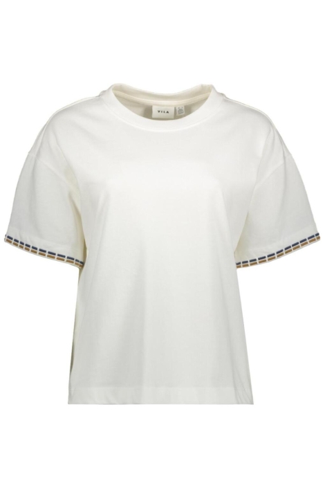 Vila witte dames t-shirt | Vooraanzicht