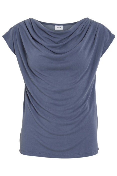 Vila blauwe dames t-shirt | Vooraanzicht