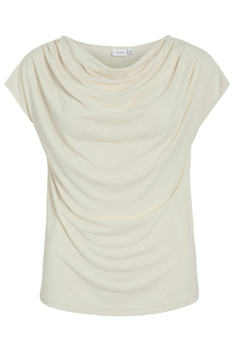Vila beige dames t-shirt | Vooraanzicht