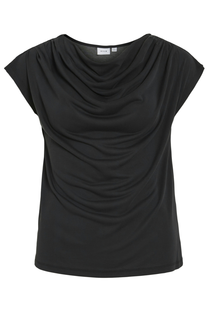 Vila zwarte dames t-shirt | Vooraanzicht