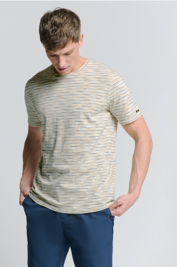 NO-EXCESS t-shirt crewneck multi coloured mel Beige