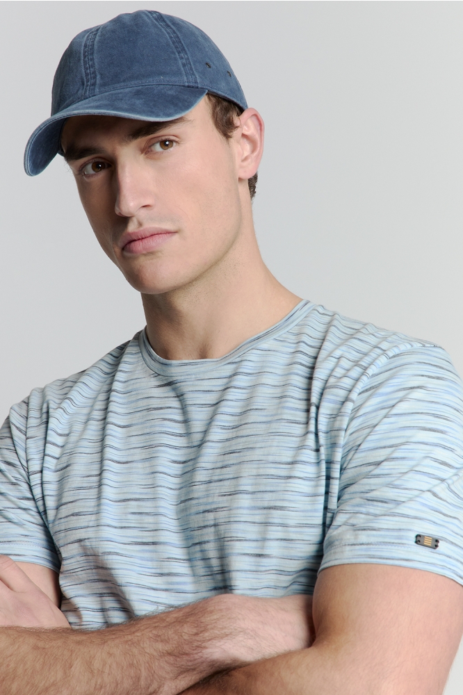 NO-EXCESS blauwe heren t-shirt | Close up