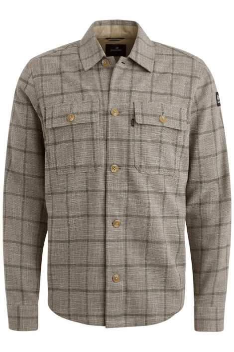 Vanguard taupe heren overhemd | Vooraanzicht