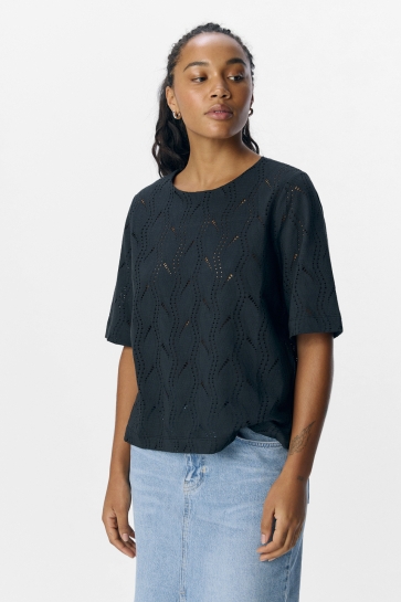 Object OBJAVA 2/4 LO O-NECK TOP NOOS 23045695 Black