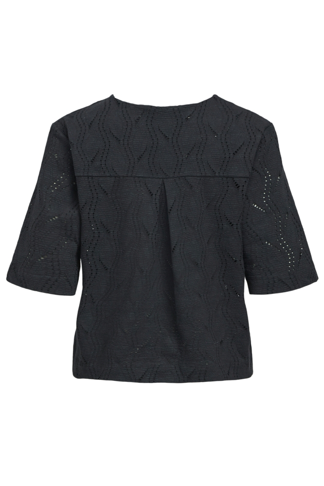 Object zwarte dames t-shirt | Achteraanzicht