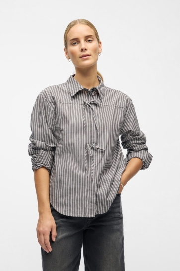 Object OBJNOELLE L/S RE SHIRT 141 23047730 SEAL BROWN/BROWN