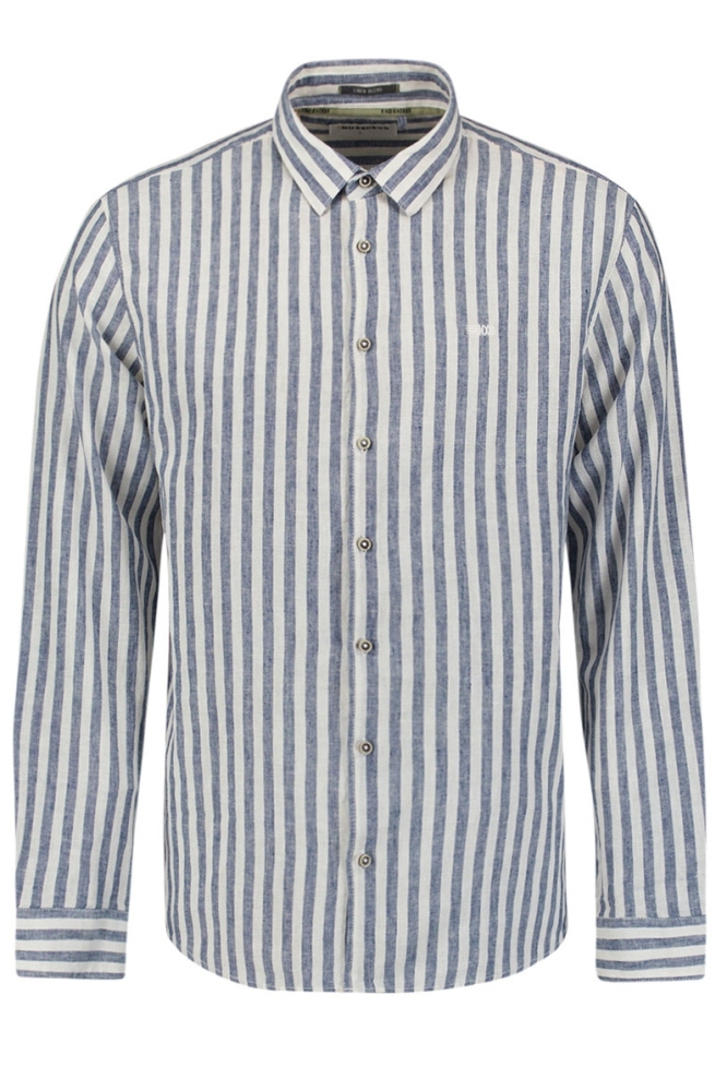 NO-EXCESS blauwe heren overhemd | Vooraanzicht