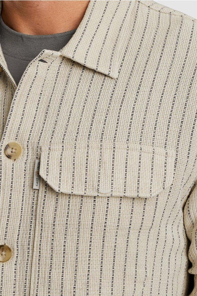 Cast Iron beige heren overhemd | Kleurstaal
