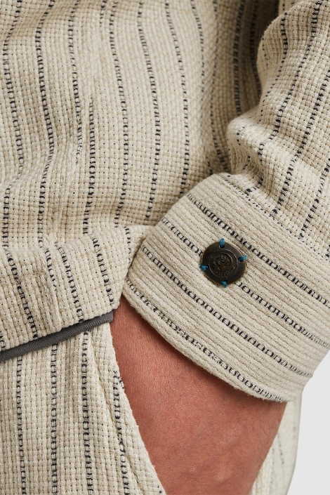 Cast Iron beige heren overhemd | Close up