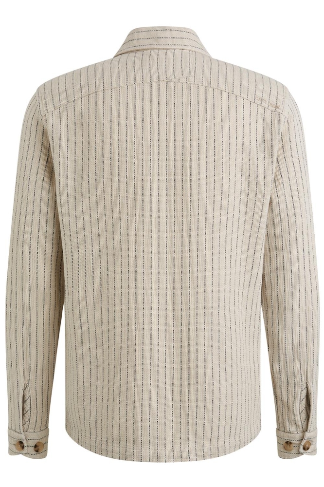 Cast Iron beige heren overhemd | Achteraanzicht