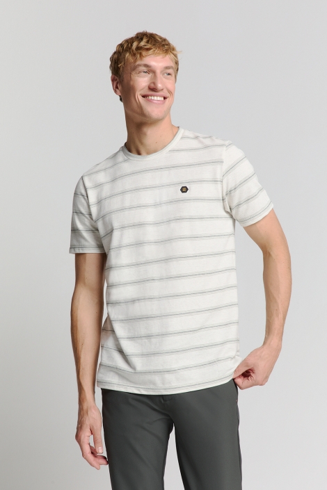 NO-EXCESS witte heren t-shirt | Model vooraanzicht