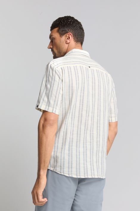 NO-EXCESS witte heren overhemd | Model achteraanzicht