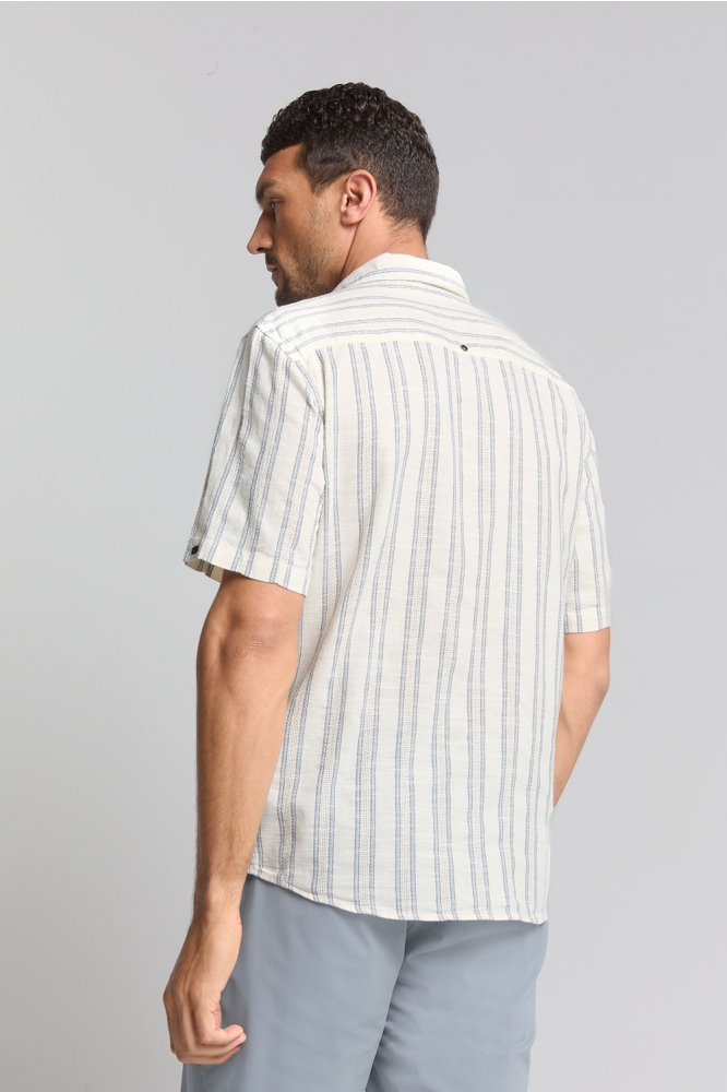 NO-EXCESS witte heren overhemd | Model achteraanzicht