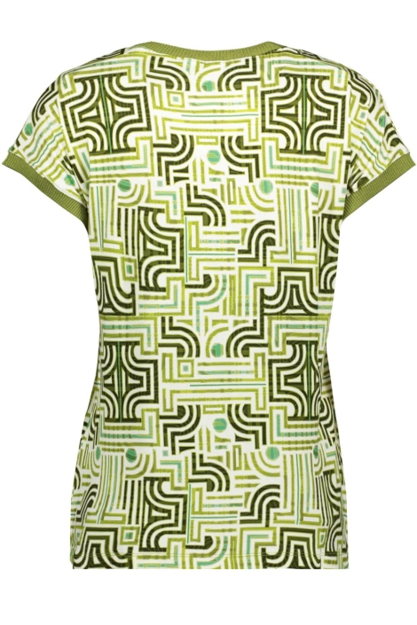 Geisha groene dames t-shirt | Achteraanzicht