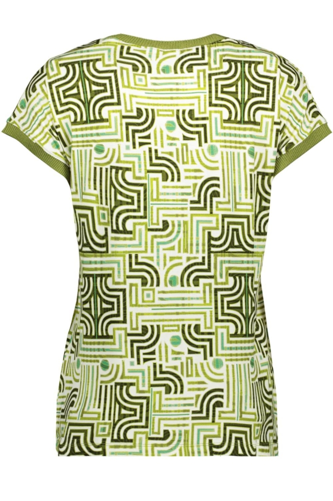 Geisha groene dames t-shirt | Achteraanzicht