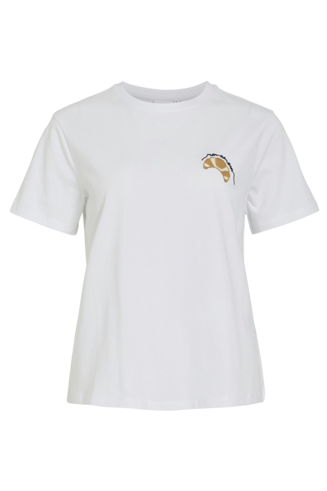 Vila witte dames t-shirt | Vooraanzicht