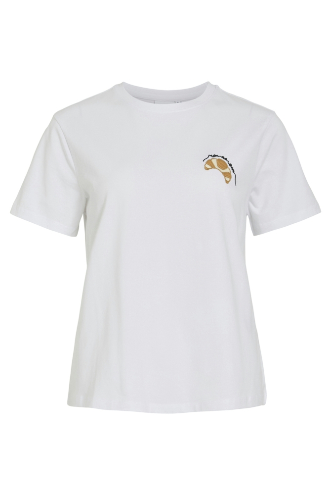 Vila witte dames t-shirt | Vooraanzicht