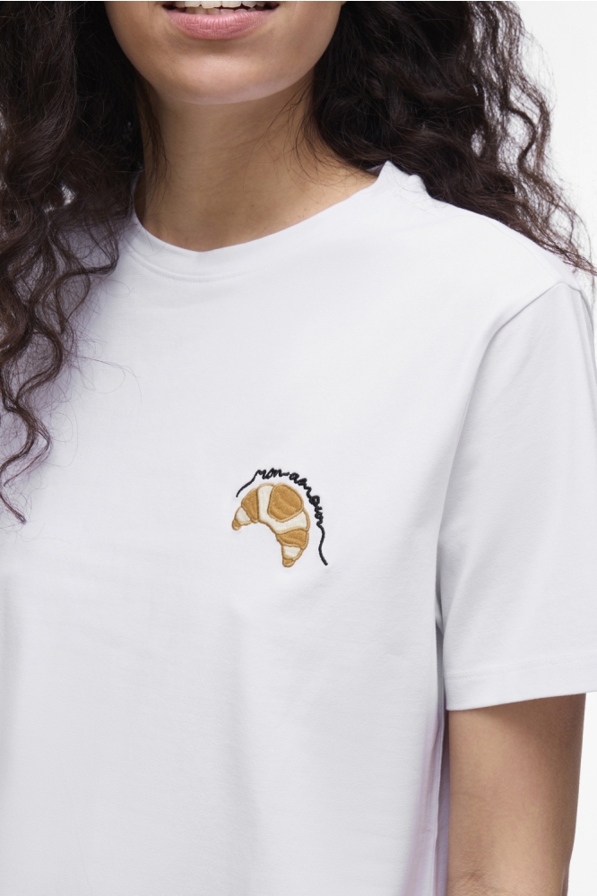 Vila witte dames t-shirt | Close up
